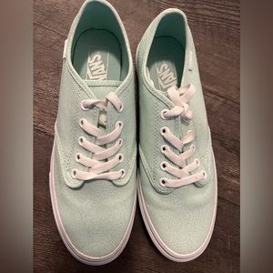 Vans shoes. New without box. Teal and white in color, laces up size 9.5